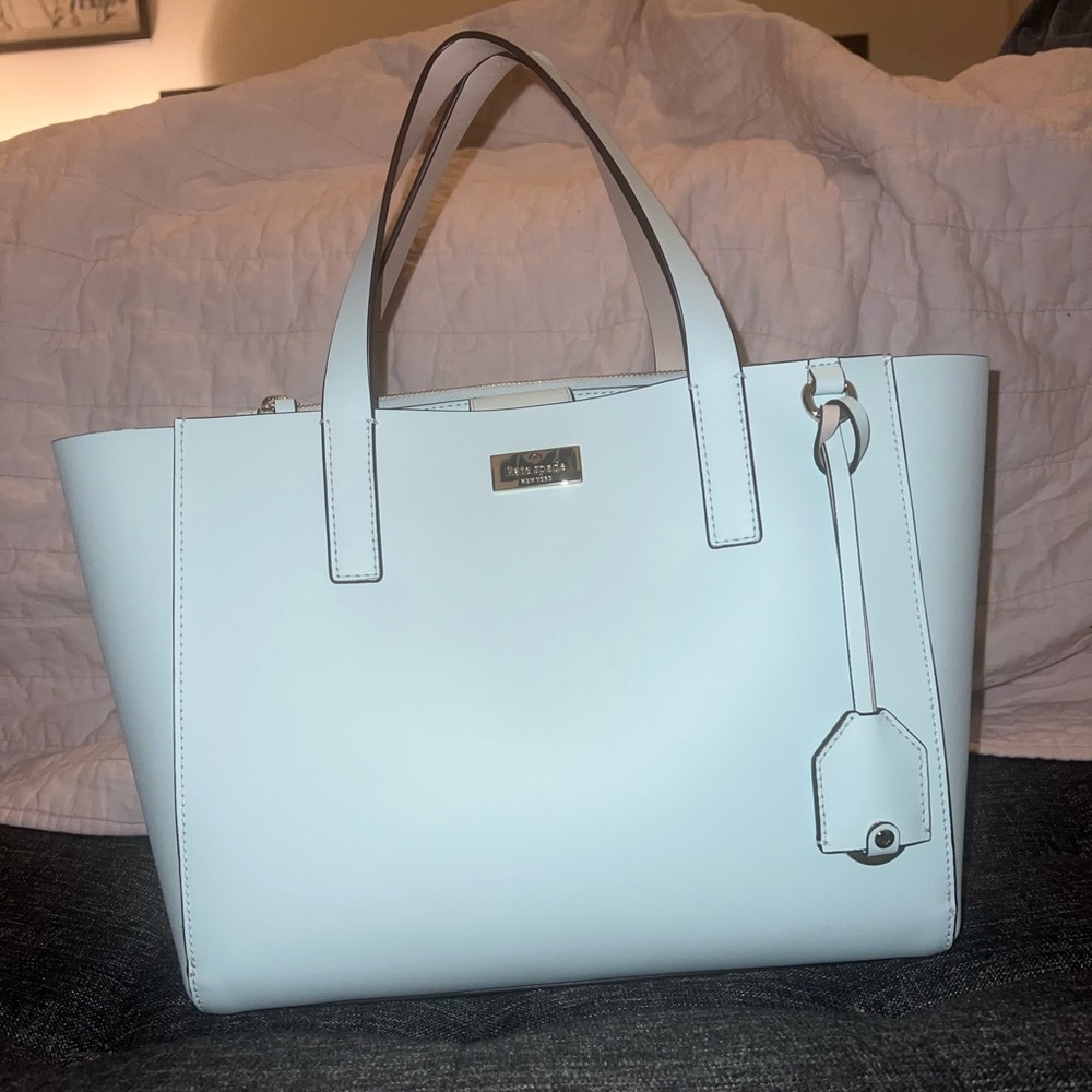 Mint Green Kate Spade Nelle Putnam Drive Leather Tote Bag